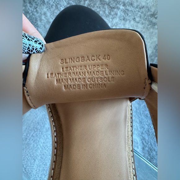 Rollie Derby Black Cutout Leather Slingback Size 40 NWOT - Picture 7 of 9